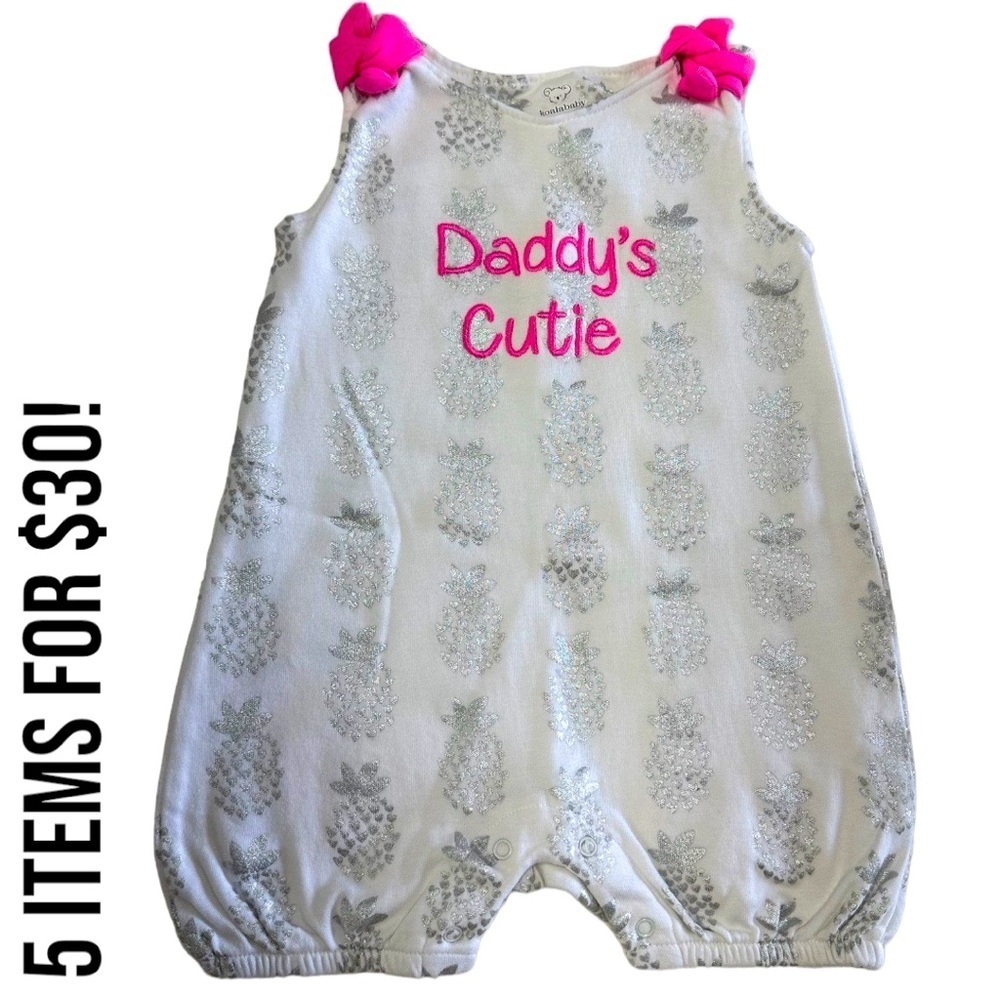 5/$30 Koala Baby Daddy’s Cutie Baby Girl Romper 9-12m​